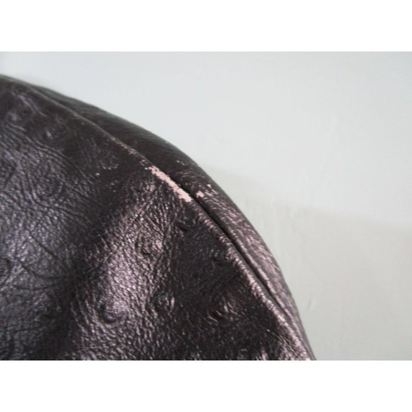 Suede Fringed Ostrich Print Leather Vintage Ladies M Jacket Broad Shoulder GUC - Picture 12 of 16